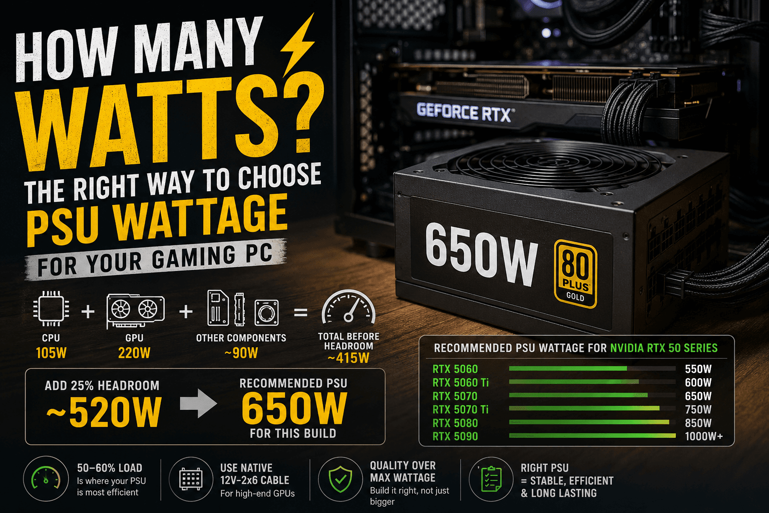 How Much Power Supply Do You Actually Need? A Practical Wattage Guide